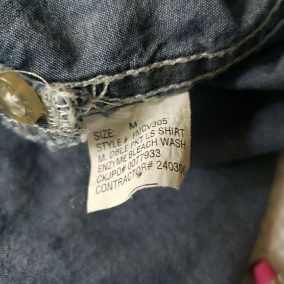 Calvin Klein Jeans Denim Long Sleeve Button Down Shirt Men's Size M - Picture 7 of 10